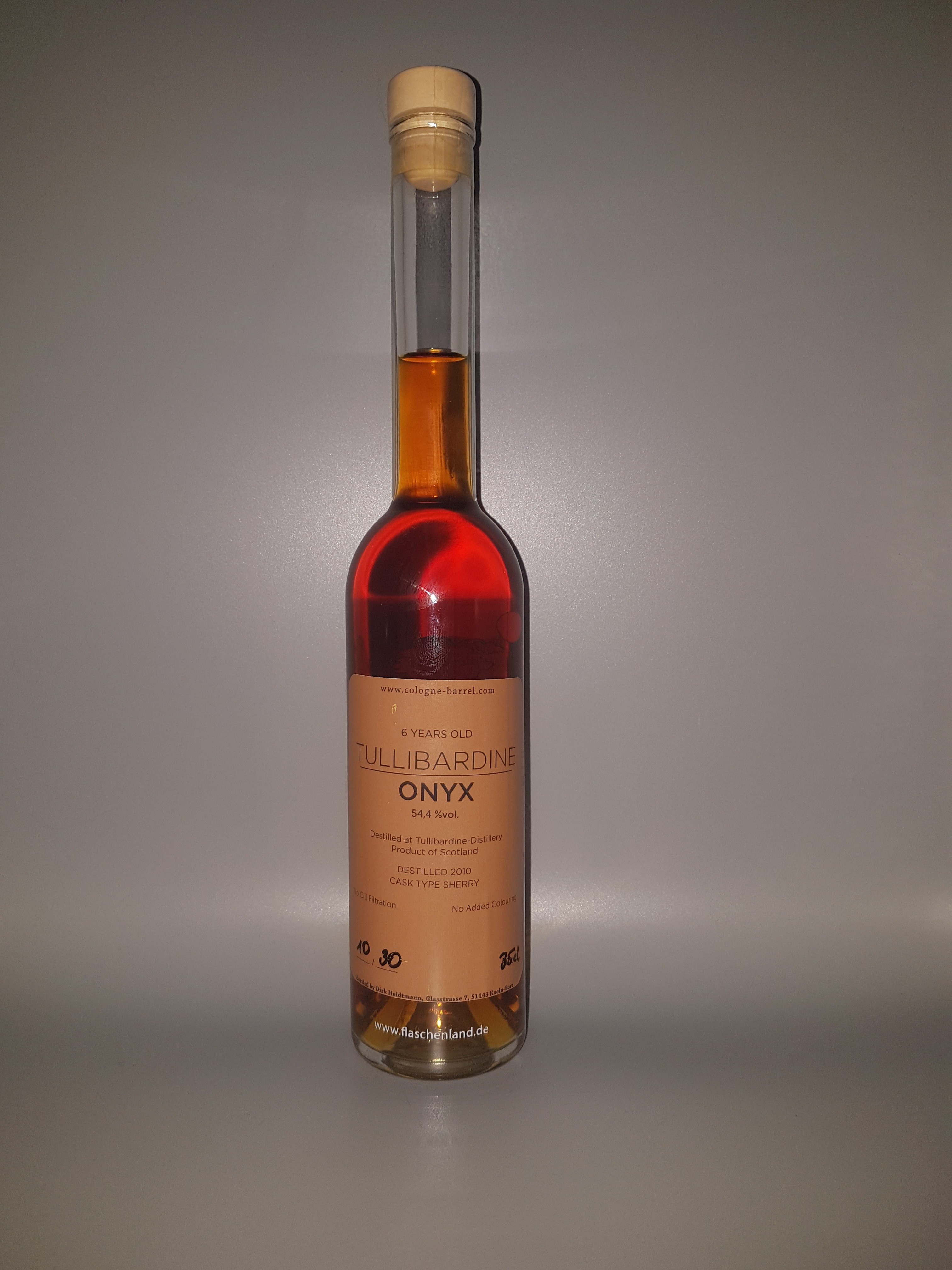 Tullibardine ONYX 6 Years (54,4% vol) Sherry Fass plus 1 Nosing Glas gratis