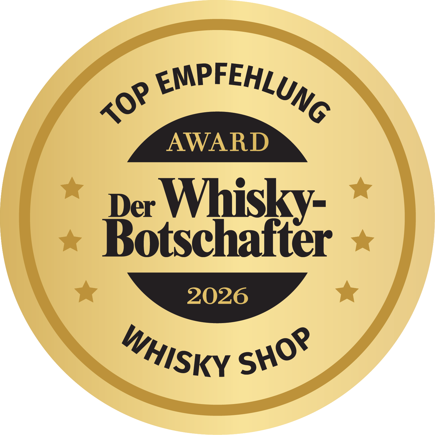 Siegel Top Empfehlung Whisky-Botschafter Whisky Shop Award 2026
