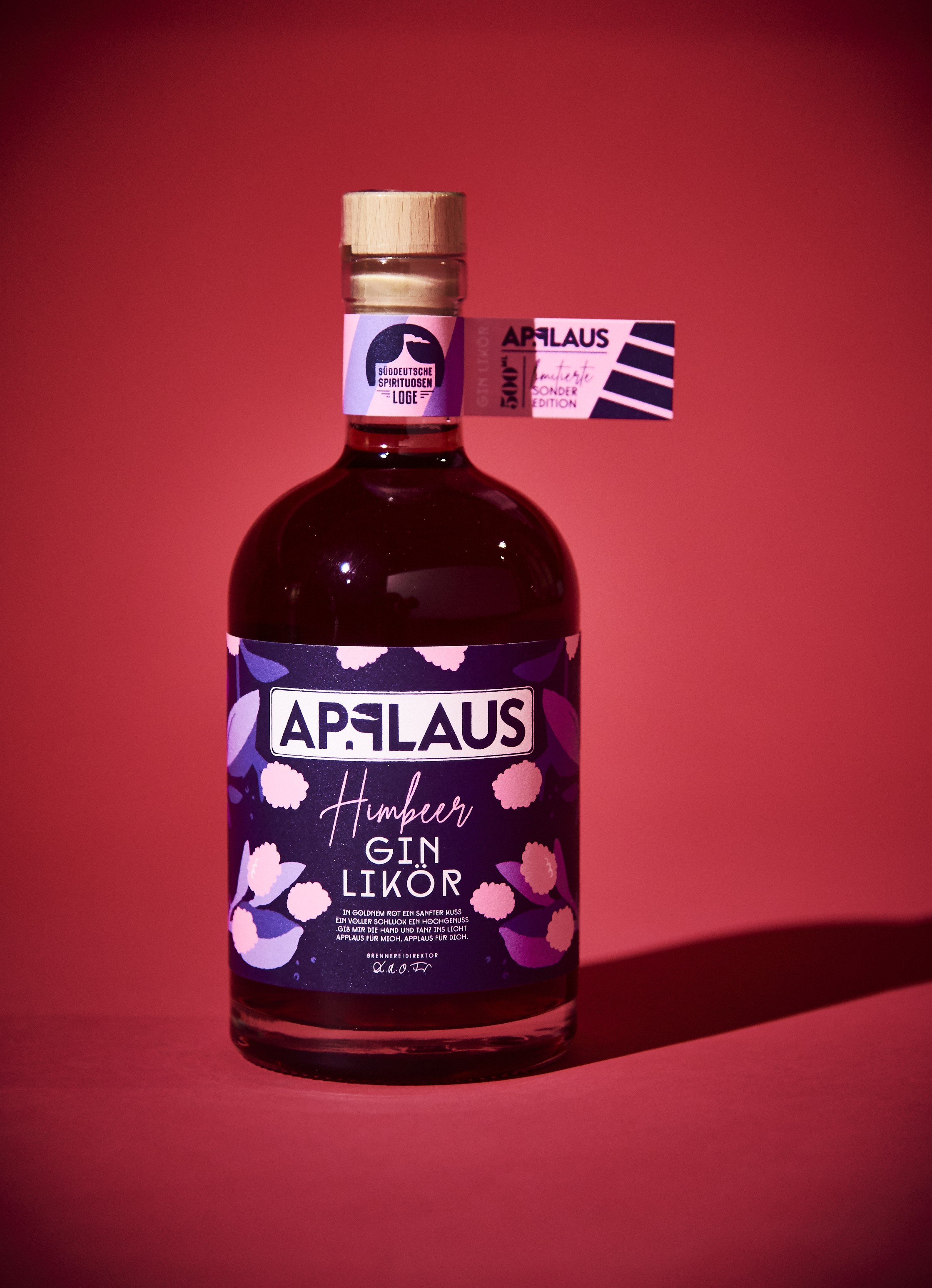 APPLAUS HIMBEER GIN-LIKÖR 20,5% vol 0,5l Flasche